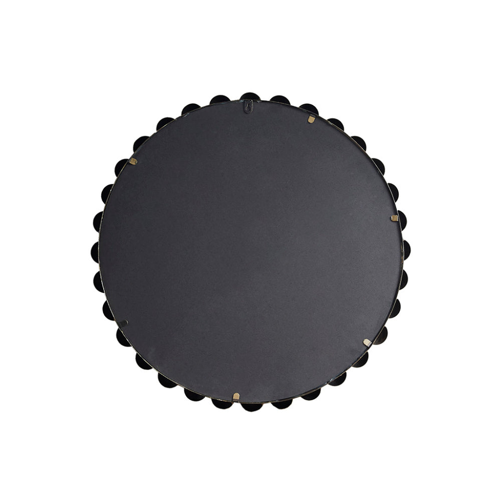 Round Beaded Iron Frame Wall Mirror – Antique Metallic Finish, 27" or 36", 4 Colors