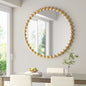 Round Beaded Iron Frame Wall Mirror – Antique Metallic Finish, 27" or 36", 4 Colors