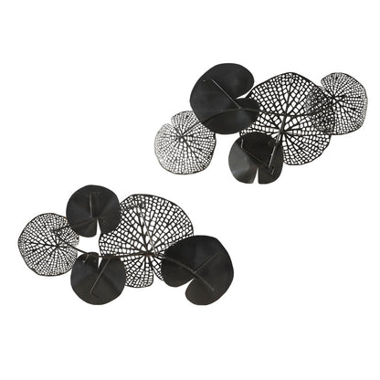 Multicolor Lily Pad Metal Wall Art – Set of 2, Aged Verdigris & Gold, 26.9" Indoor Décor