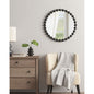Round Beaded Iron Frame Wall Mirror – Antique Metallic Finish, 27" or 36", 4 Colors