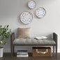 Distressed White Floral Wood Wall Art – Set of 3 Round Carved Medallions, Farmhouse Décor