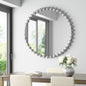 Round Beaded Iron Frame Wall Mirror – Antique Metallic Finish, 27" or 36", 4 Colors