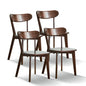 Solid Oak Dining Chairs Set of 4 | FAS-Grade North American Oak, Curved Backrest & Natural Wood Finish — Walnut / Oak Walnut