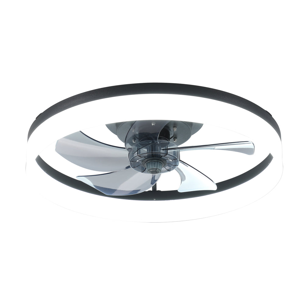 Flush Mount Ceiling Fan with Dimmable LED Light – Slim Embedded Design, Remote Control & Ultra-Quiet 21dB Motor