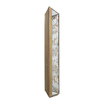 20×12" Antique Silver Floral Wall Mirror | Vintage Rectangular Hanging Mirror with Mirrored Frame & Weathered Wood Backing