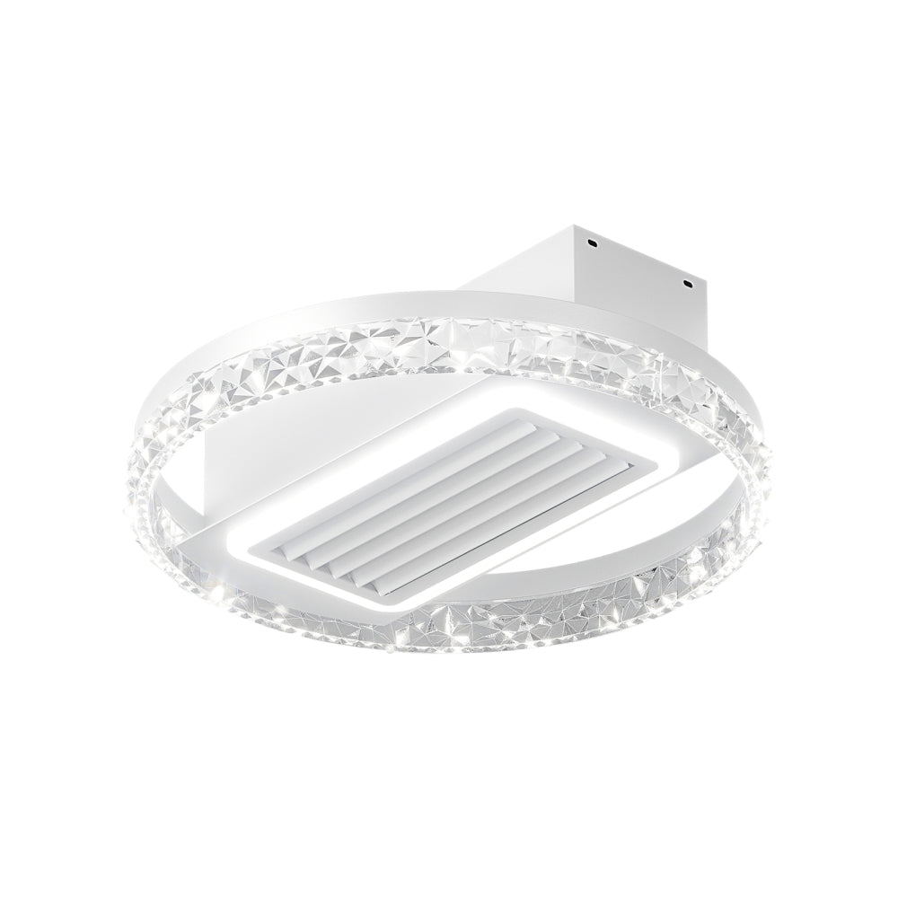20" Bladeless Flush Mount Ceiling Fan with LED Light & Remote – 6 Speeds, Reversible & Dimmable | Modern Minimalist