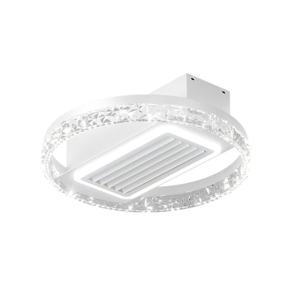 20" Bladeless Flush Mount Ceiling Fan with LED Light & Remote – 6 Speeds, Reversible & Dimmable | Modern Minimalist