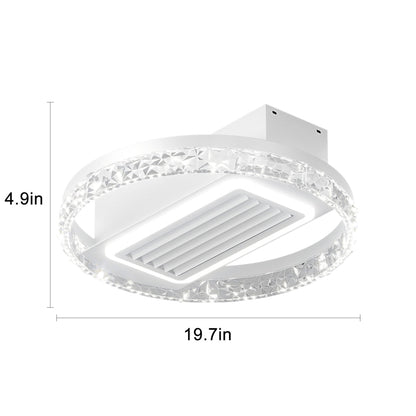 20" Bladeless Flush Mount Ceiling Fan with LED Light & Remote – 6 Speeds, Reversible & Dimmable | Modern Minimalist