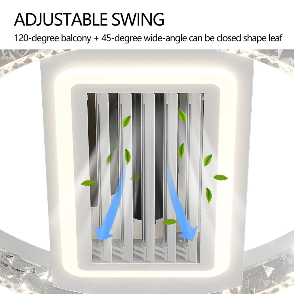 20" Bladeless Flush Mount Ceiling Fan with LED Light & Remote – 6 Speeds, Reversible & Dimmable | Modern Minimalist