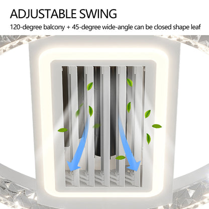 20" Bladeless Flush Mount Ceiling Fan with LED Light & Remote – 6 Speeds, Reversible & Dimmable | Modern Minimalist