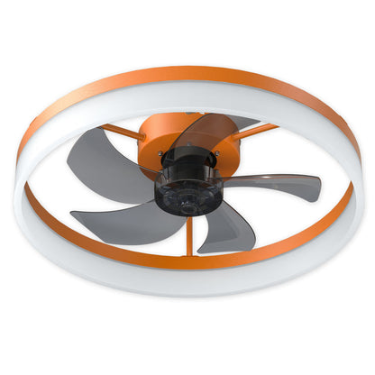 Flush Mount Ceiling Fan with Dimmable LED Light – Slim Embedded Design, Remote Control & Ultra-Quiet 21dB Motor