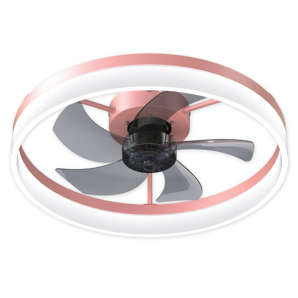 Flush Mount Ceiling Fan with Dimmable LED Light – Slim Embedded Design, Remote Control & Ultra-Quiet 21dB Motor