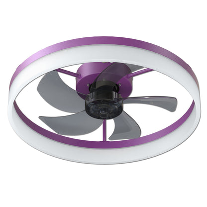Flush Mount Ceiling Fan with Dimmable LED Light – Slim Embedded Design, Remote Control & Ultra-Quiet 21dB Motor