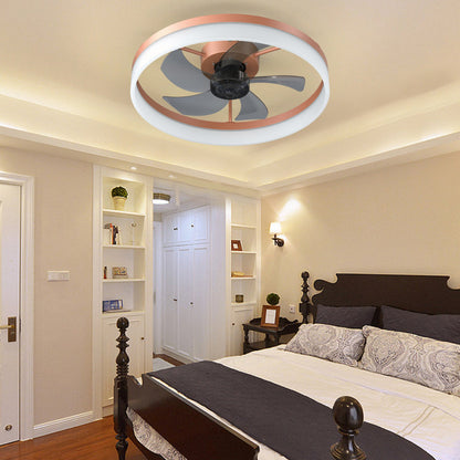 Flush Mount Ceiling Fan with Dimmable LED Light – Slim Embedded Design, Remote Control & Ultra-Quiet 21dB Motor