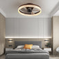 20" Flush Mount Ceiling Fan with LED Light – Crystal Ring Design, Remote Control & Dimmable 3CCT | Bedroom & Living Room Brown