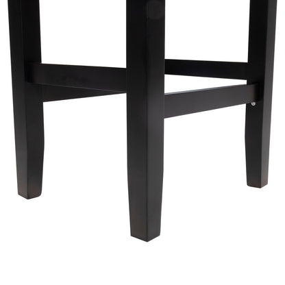 26" Backless Leather Counter Stools | Set of 2 Padded Saddle Seats with Chrome Nailhead Trim