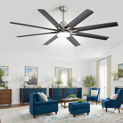 66" Smart Ceiling Fan with LED Light | 8-Blade Dimmable Fan with DC Motor, Remote, App & Voice Control — Alexa & Google Home Compatible