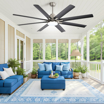 66" Smart Ceiling Fan with LED Light | 8-Blade Dimmable Fan with DC Motor, Remote, App & Voice Control — Alexa & Google Home Compatible