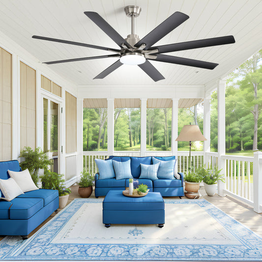 66" Smart Ceiling Fan with LED Light | 8-Blade Dimmable Fan with DC Motor, Remote, App & Voice Control — Alexa & Google Home Compatible