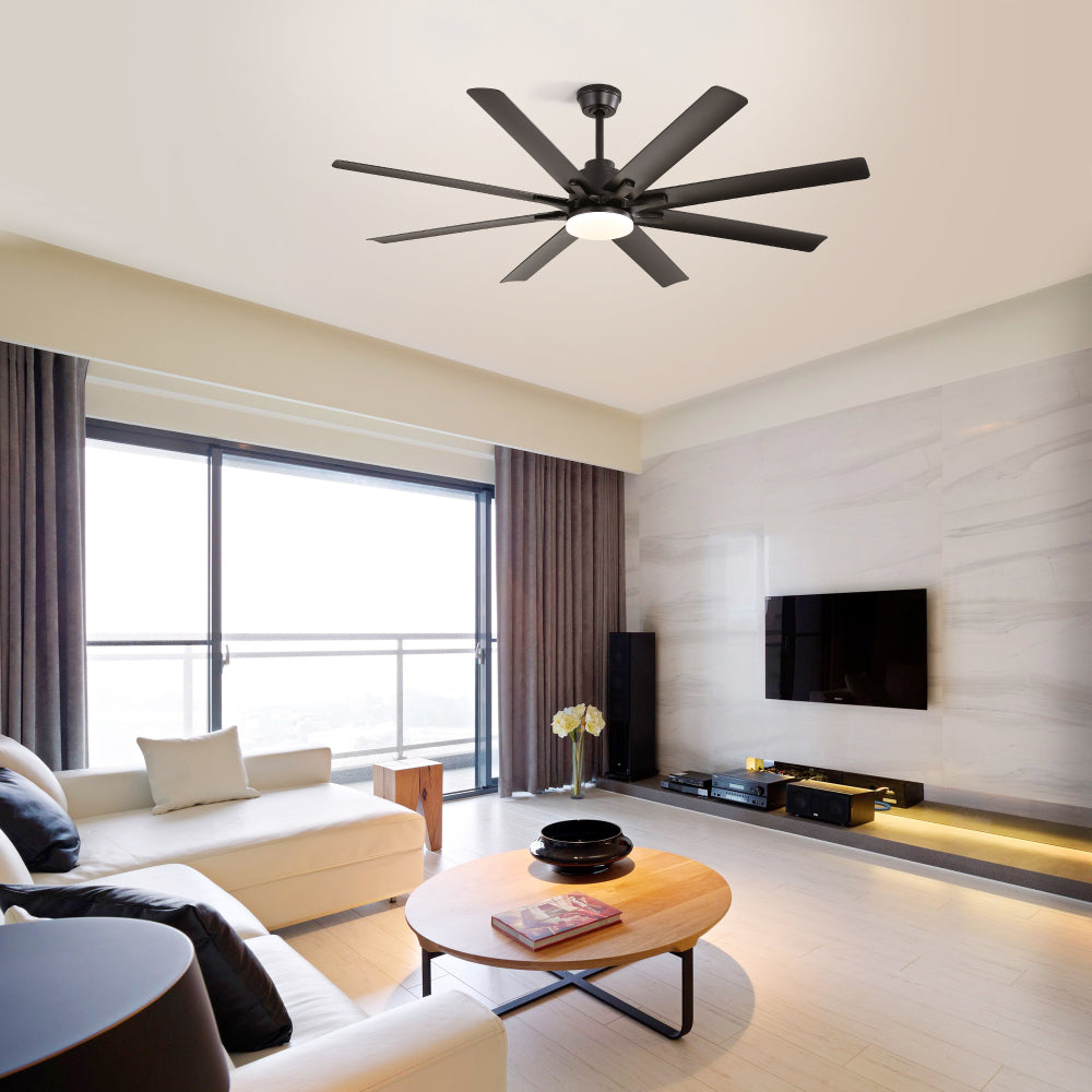 66" Smart Ceiling Fan with LED Light | 8-Blade Dimmable Fan with DC Motor, Remote, App & Voice Control — Alexa & Google Home Compatible
