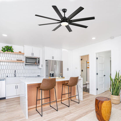 66" Smart Ceiling Fan with LED Light | 8-Blade Dimmable Fan with DC Motor, Remote, App & Voice Control — Alexa & Google Home Compatible
