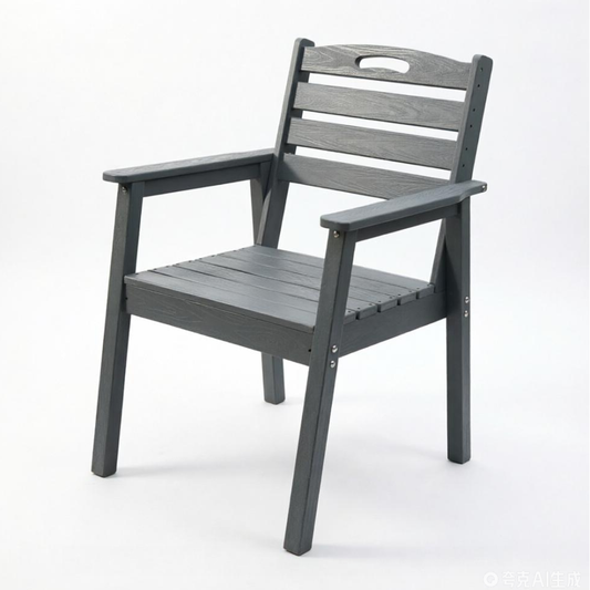 HDPE Outdoor Dining Chair | Ergonomic All-Weather Patio Chair with Armrests, Zero Maintenance — Grey