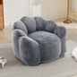 Lotus Bean Bag Sofa Chair | No-Assembly Memory Foam Lounger with Pull Ring & Anti-Fouling Fabric — 6 Colors Gray