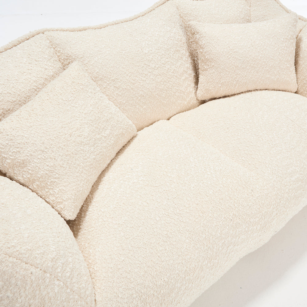 Oversized 2-Person Bean Bag Chair | Chenille Square Lounger with High-Resilience Foam, Armrests & Handle For Gaming, Reading & TV