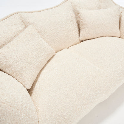 Oversized 2-Person Bean Bag Chair | Chenille Square Lounger with High-Resilience Foam, Armrests & Handle For Gaming, Reading & TV