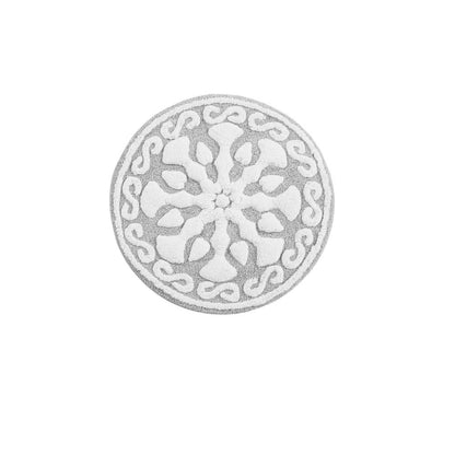 Round Medallion Tufted Cotton Bath Rug – 25", Plush, Super Absorbent, Machine Washable