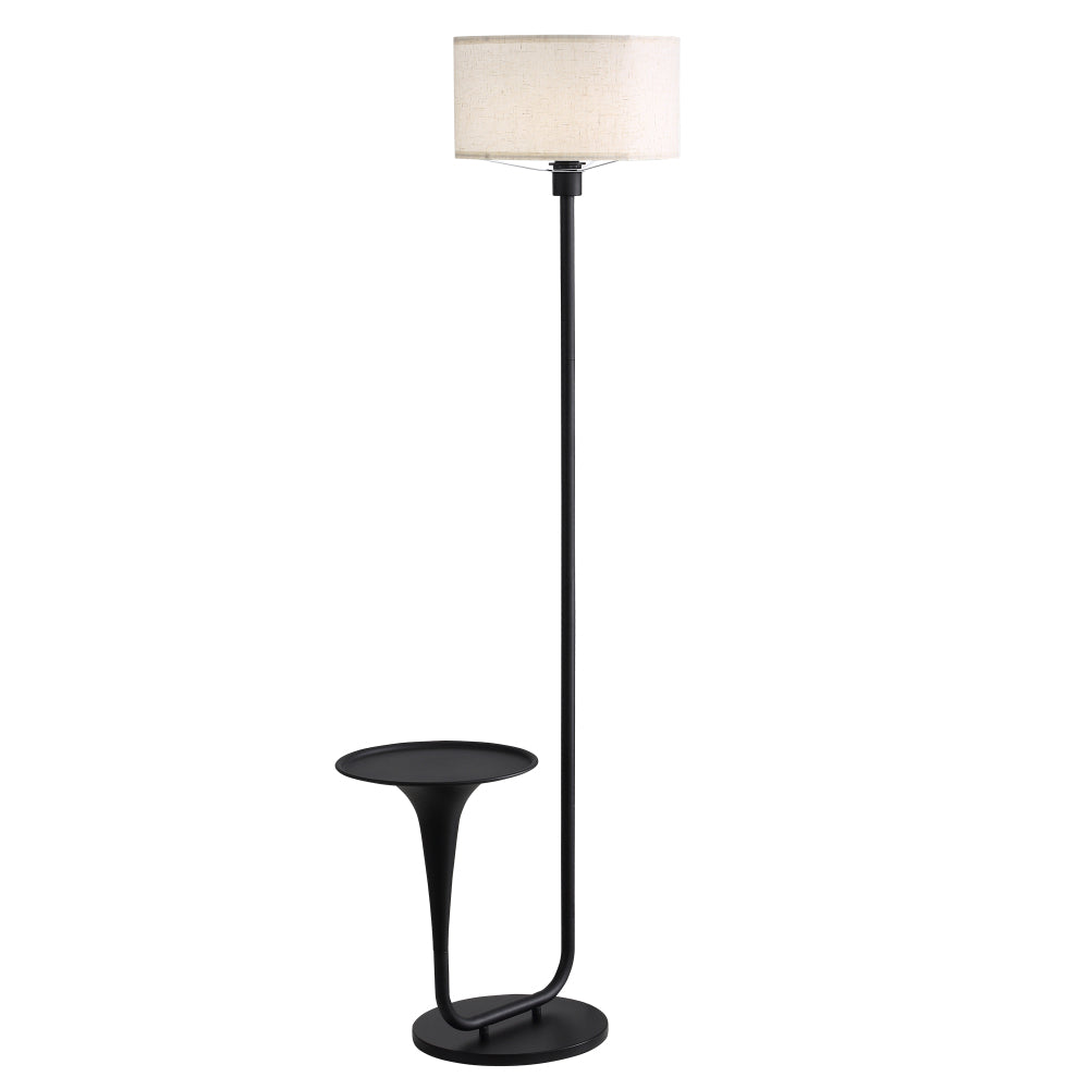 Dimmable Floor Lamp with Side Table | 57.5" Vintage Standing Light, Foot Switch & Bulb Included