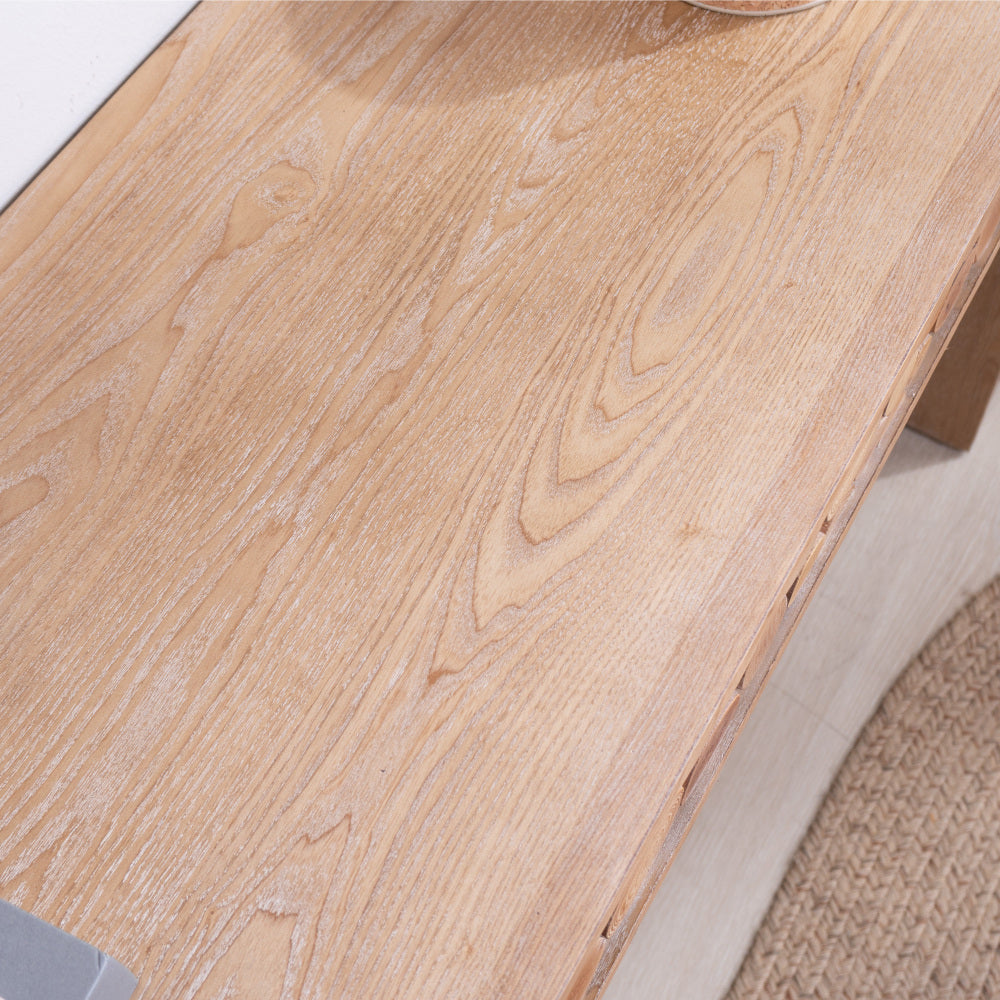 Rustic Console Table with Natural Log Accents | 62" Narrow Entryway & Sofa Table Modern Farmhouse Style