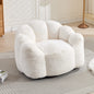Lotus Bean Bag Sofa Chair | No-Assembly Memory Foam Lounger with Pull Ring & Anti-Fouling Fabric — 6 Colors White