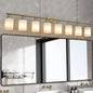 Vanity Light Fixture | 4/5/6/8-Light Bathroom Wall Sconce with Frosted White Glass & Iron Frame — Black, Chrome or Gold, 4 Sizes