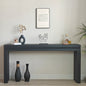 64" Black Console Table with Beaded Trim | Modern Entryway & Sofa Table Engineered Wood, Elegant Black Finish Black
