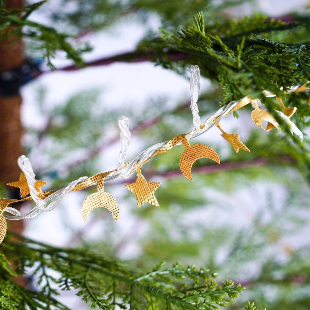 6 FT Pre-Lit Artificial Christmas Tree | 300 Star & Moon LED Lights, 612-Tip PE Realistic Branches & Metal Stand — Full Holiday Tree