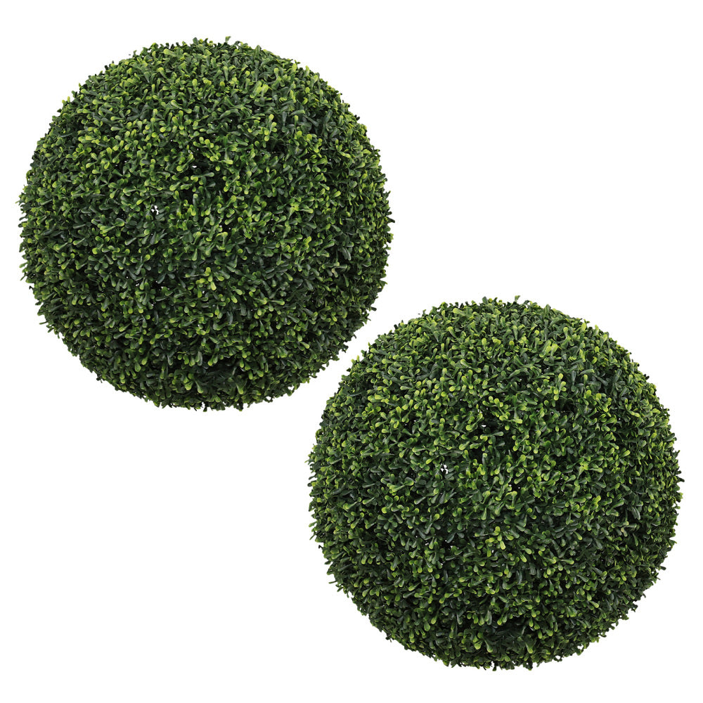 Artificial Topiary Ball Set of 2 | Faux Boxwood Outdoor Spheres, Garden & Porch Décor – 18.5" or 22.4"