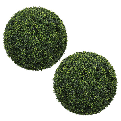 Artificial Topiary Ball Set of 2 | Faux Boxwood Outdoor Spheres, Garden & Porch Décor – 18.5" or 22.4"