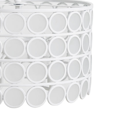 4-Light Glass Drum Shade Chandelier | Mid-Century Modern White Ceiling Light with Frosted Glass — Vaulted Ceiling Compatible, Dining Room & Kitchen