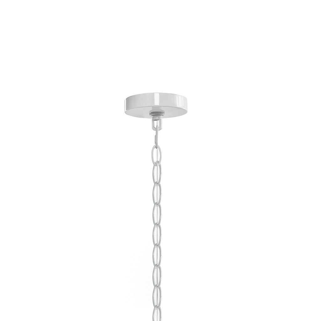 4-Light Glass Drum Shade Chandelier | Mid-Century Modern White Ceiling Light with Frosted Glass — Vaulted Ceiling Compatible, Dining Room & Kitchen