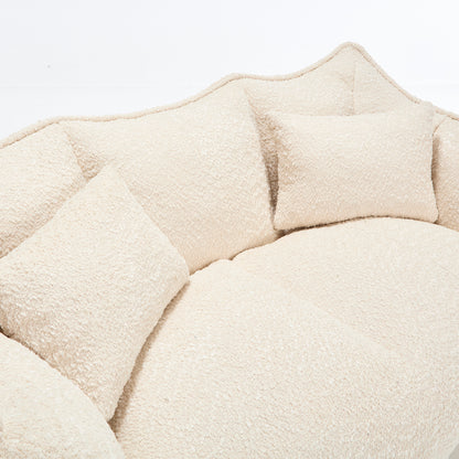 Oversized 2-Person Bean Bag Chair | Chenille Square Lounger with High-Resilience Foam, Armrests & Handle For Gaming, Reading & TV