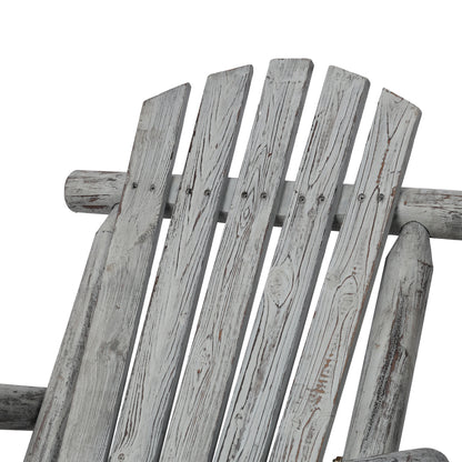 Fir Wood Porch Rocking Chair | Ergonomic High-Back Outdoor Rocker with 330 lb Capacity — Light Gray