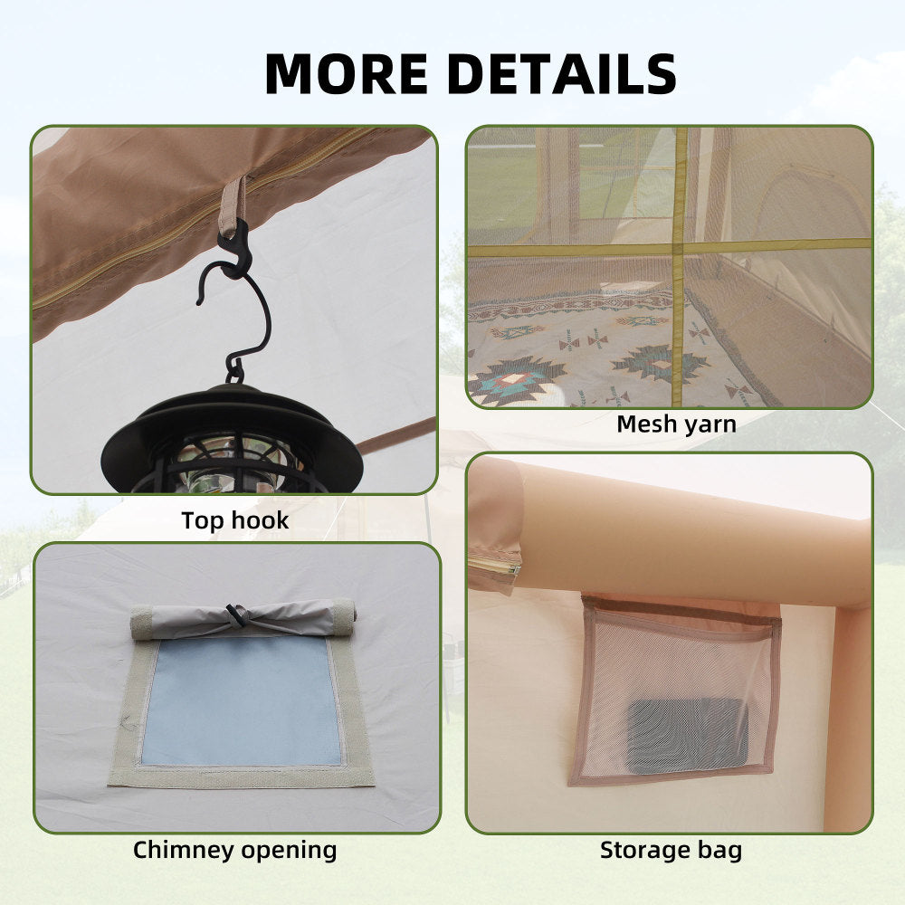 Inflatable Camping Tent for 4–6 People | 4-Season Waterproof Air Tent with Clear Skylight, Mesh Windows & Dual Pump — 420D Oxford