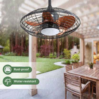 20" Outdoor Ceiling Fan with LED Light & Remote – 18W 3CCT, Reversible DC Motor & Weatherproof | Patio & Pergola