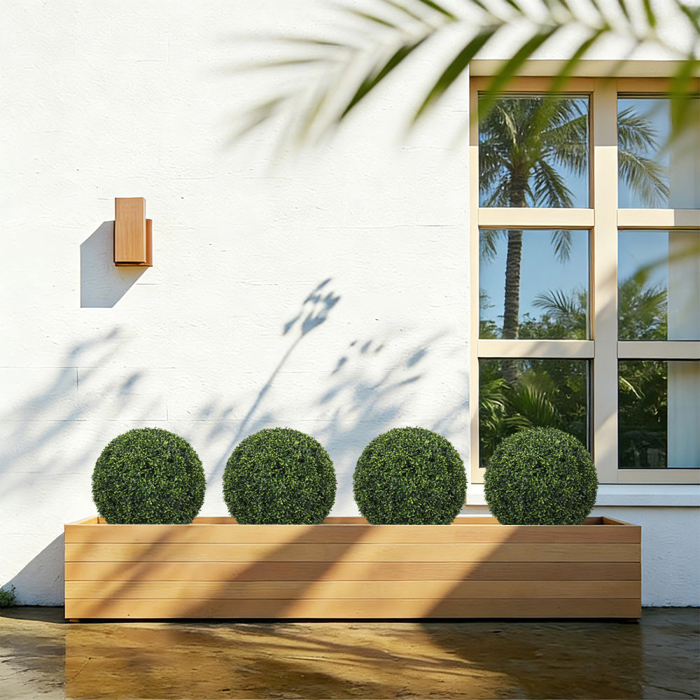 Artificial Topiary Ball Set of 2 | Faux Boxwood Outdoor Spheres, Garden & Porch Décor – 18.5" or 22.4"