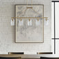 5-Light Linear Chandelier – Textured Glass Shades & Antique Brass | Dining Room & Kitchen Island