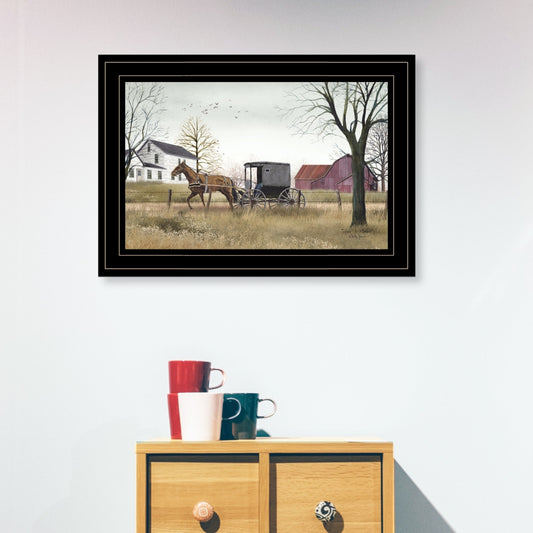"Goin' to Market" Framed Wall Art by Billy Jacobs | Farmhouse Country Print — Black Frame, Ready to Hang