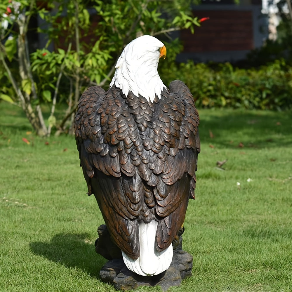 Large Bald Eagle Garden Statue | 24.4" Hand-Painted American Eagle Sculpture — Patriotic Indoor & Outdoor Decor
