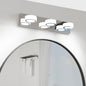 LED Vanity Light Fixture | 3/4/5/6/7-Light Chrome Bathroom Wall Sconce with 360° Rotatable Heads & Frosted Acrylic Shade — Dimmable, 36W 3-light