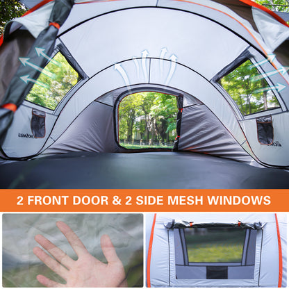 4–6 Person Pop-Up Camping Tent | Instant Setup, Waterproof & Windproof Family Tent with Mesh Ventilation